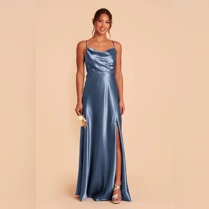 Birdy Grey Lisa Long Satin Dress- Twilight (Blue)